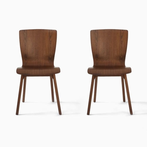 Crest Bentwood Solid Wood Dining Chair, Walnut, Set of 2
