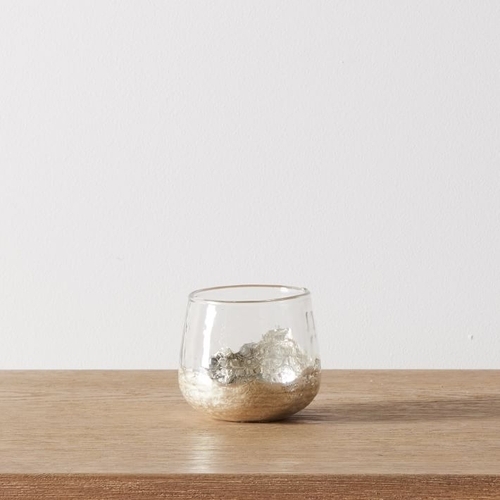 Glacier Mercury Glass Candle Holder,Individual