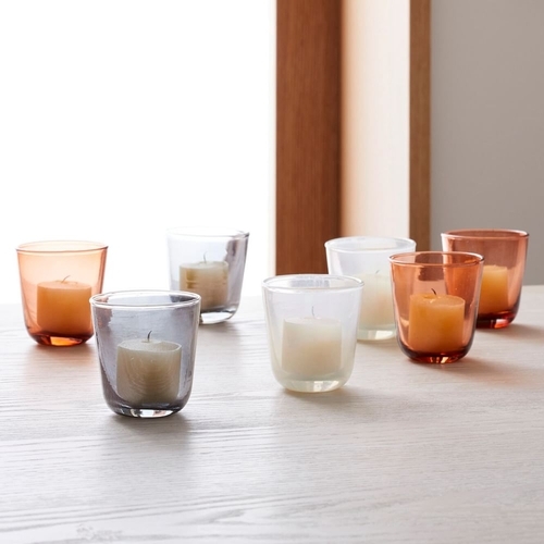 Colored Glass Votive Candles (Set of 5)
