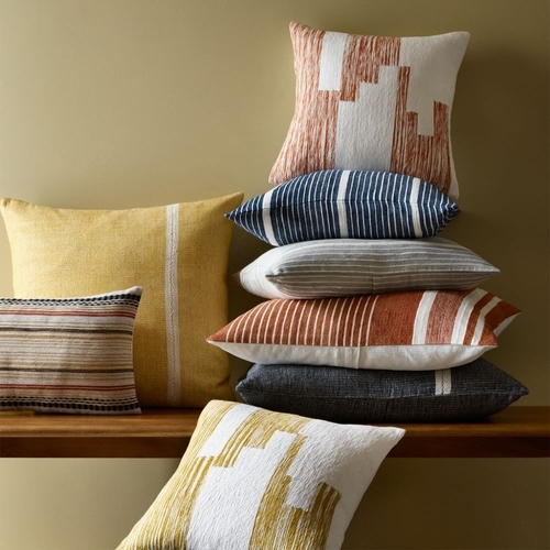 Silk Variegated Stripe Pillow Cover, 24"x24", Dark Brown