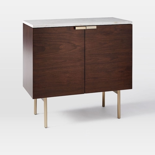 Delphine 31" Entryway Console, Marble, Espresso