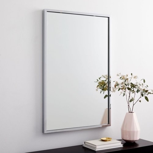 Metal Framed Mirror, Antique Brass