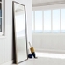 Metal Framed Floor Mirror, Antique Brass