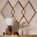 Overlapping Diamonds Mirror, Antique Brass