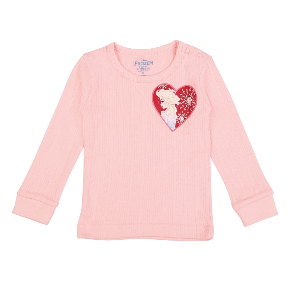 

Girls Full Sleeves Frozen Thermal Vest-Pink