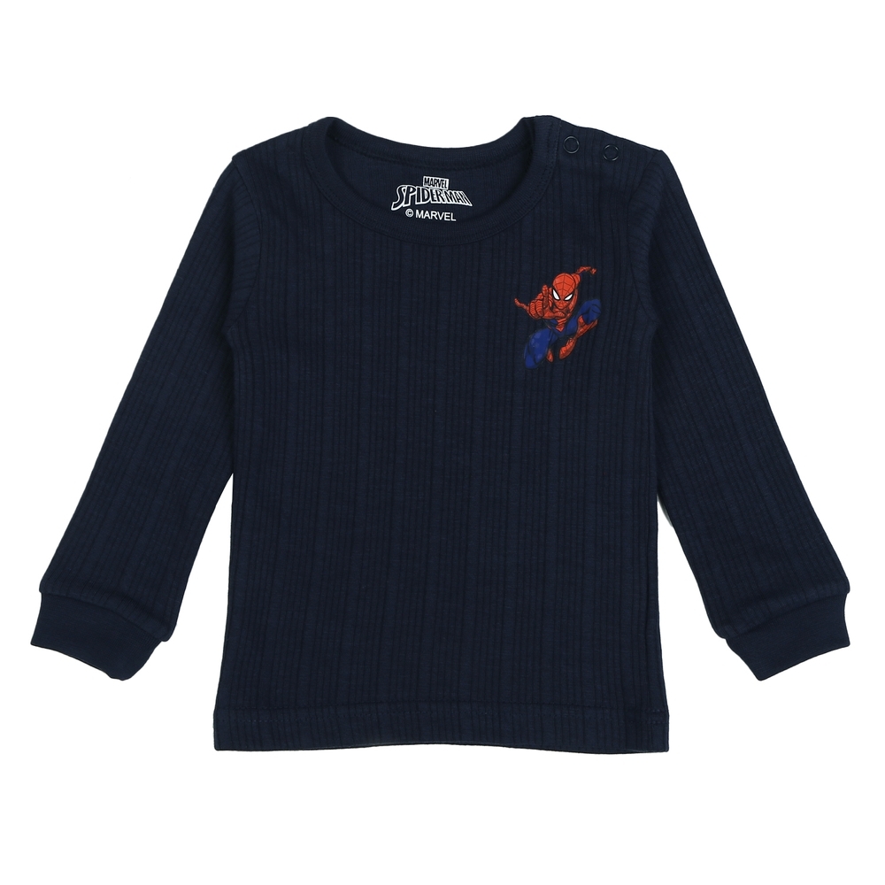 

Boys Full Sleeves Spiderman Thermal Vest-Navy