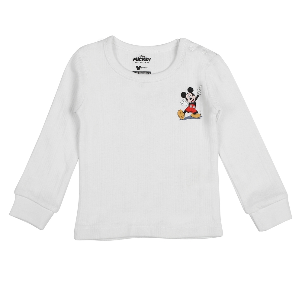 

Boys Full Sleeves Mickey Mouse Thermal Vest-White