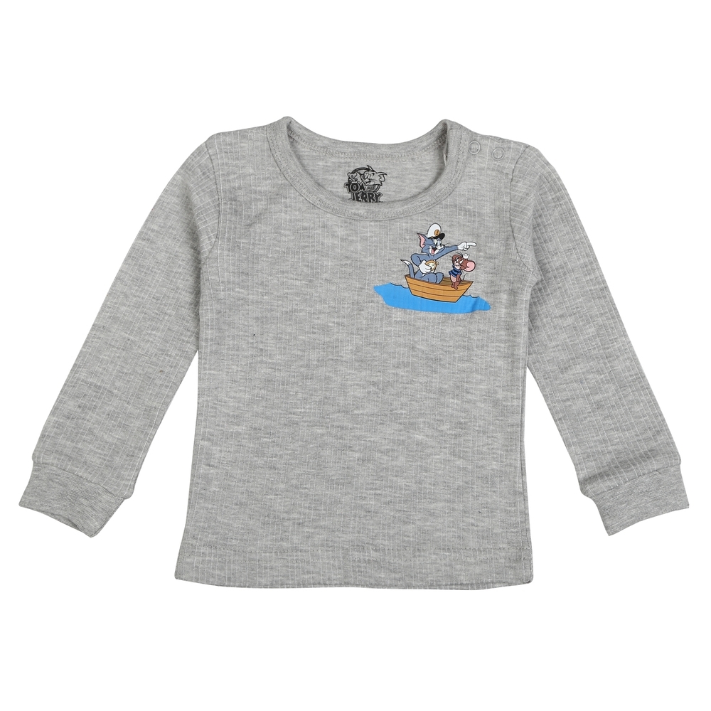 

Boys Full Sleeves Tom&amp Jerry Thermal Vest-Grey