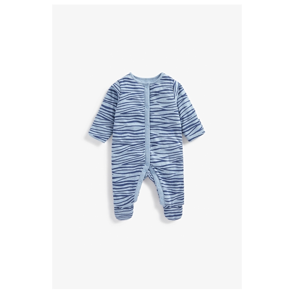 

Boys Full Sleeves Wadded Sleepsuit Tiger Stripes - Blue