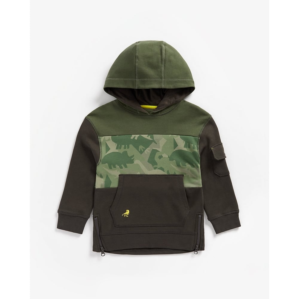 

Boys Full Sleeves Sweatshirt Dino Print And Embroidery - Khaki