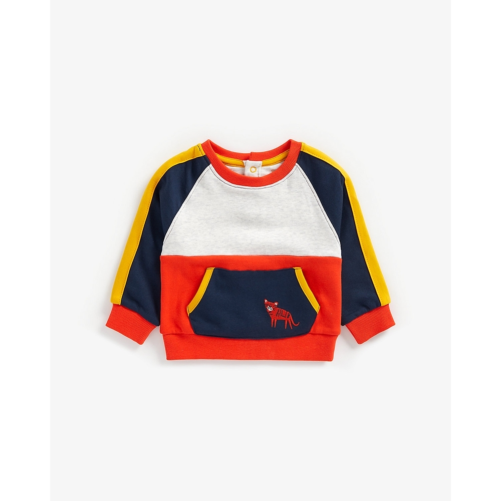 

Boys Full Sleeves Sweatshirt Panel Design - Multicolor