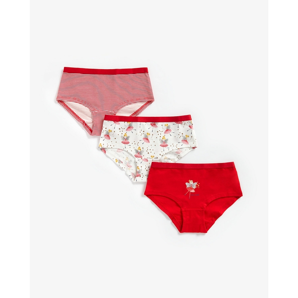 

Girls Briefs Striped And Fairy Print - Pack Of 3 - Multicolor