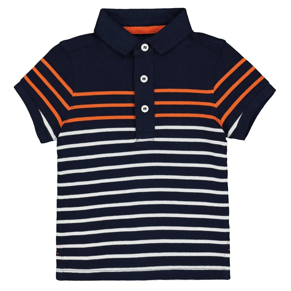 

Boys Half Sleeves Polo T-Shirt Striped - Navy