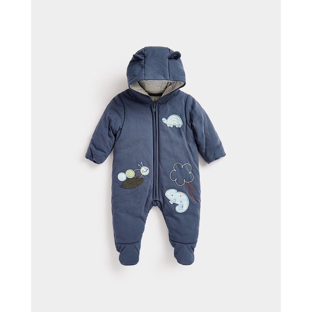 

Boys Full Sleeves Snowsuit Hooded with 3D Ears-Blue