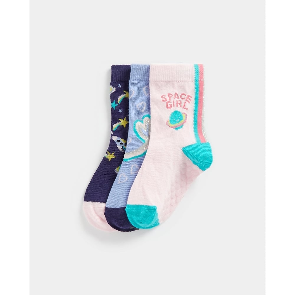 

Girls Socks Space Design-Pack Of 3-Multicolor