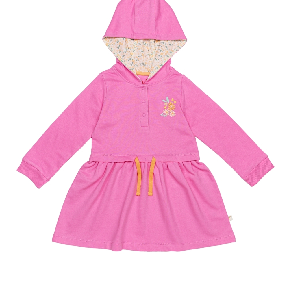 

H by Hamleys Girls Full Sleeve Dress Hooded-Pink