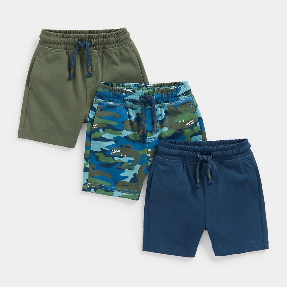 

Mothercare Boys Crocodile Print Short-Pack of 3-Multi