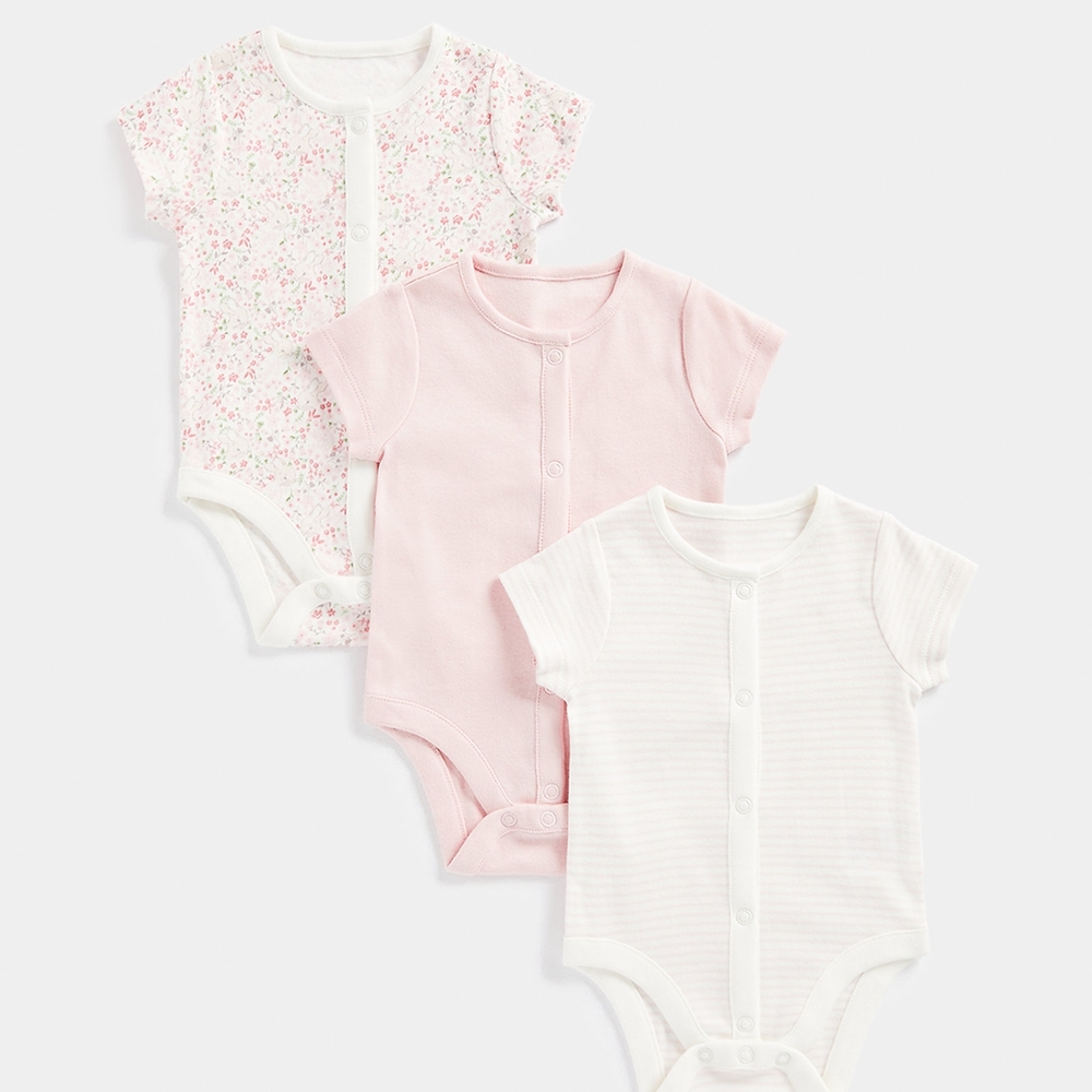 

Mothercare Unisex Half Sleeves My First Collection Bodysuit-Pack of 3-Multi