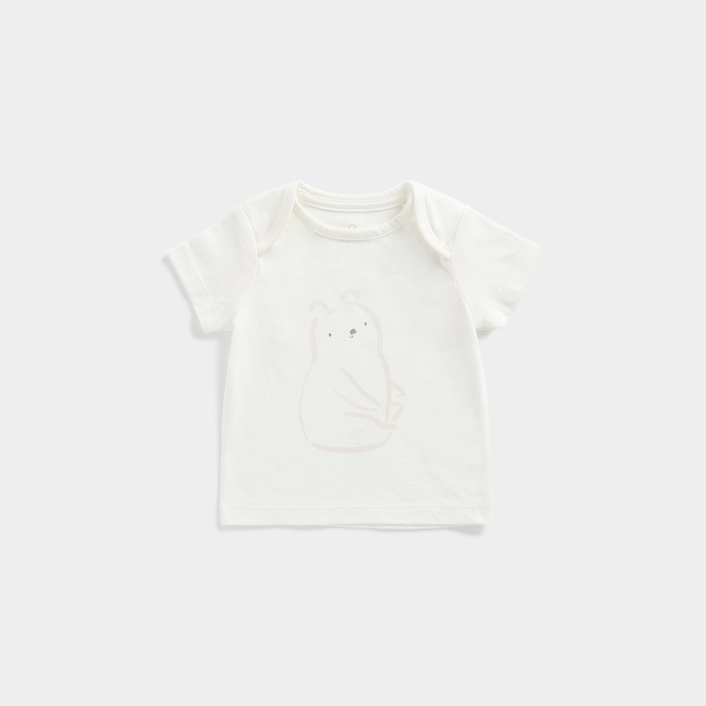 

Mothercare Girls Half Sleeves My First Collection T-shirt -Cream