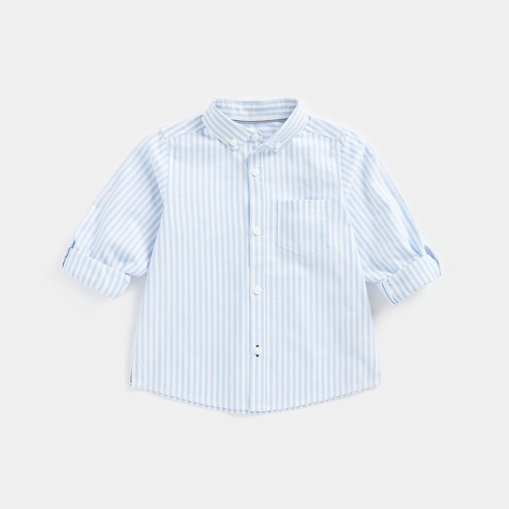 

Mothercare Boys Full Sleeves Striped Shirt -Blue