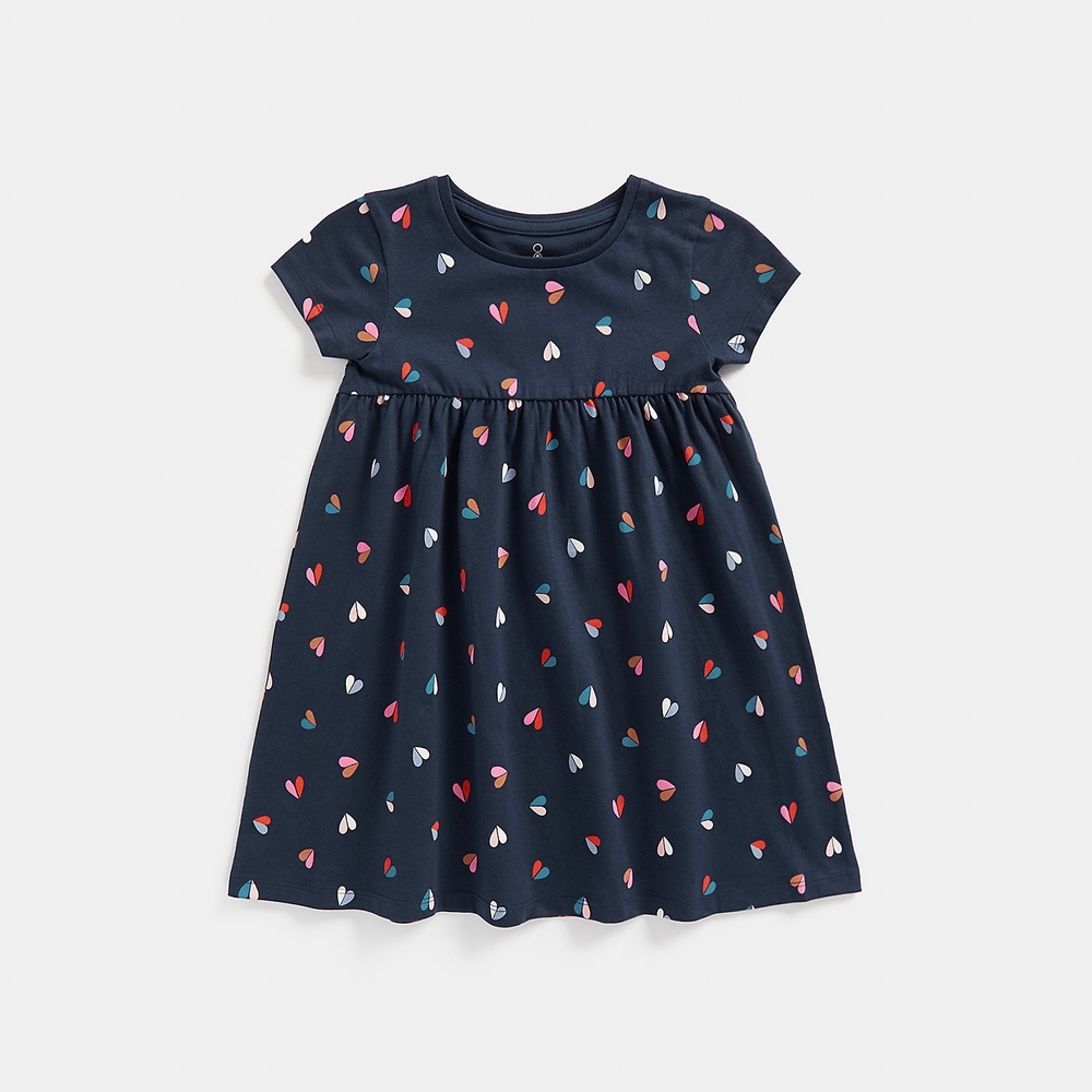 

Mothercare Girls Short Sleeves Casual Dress -Navy