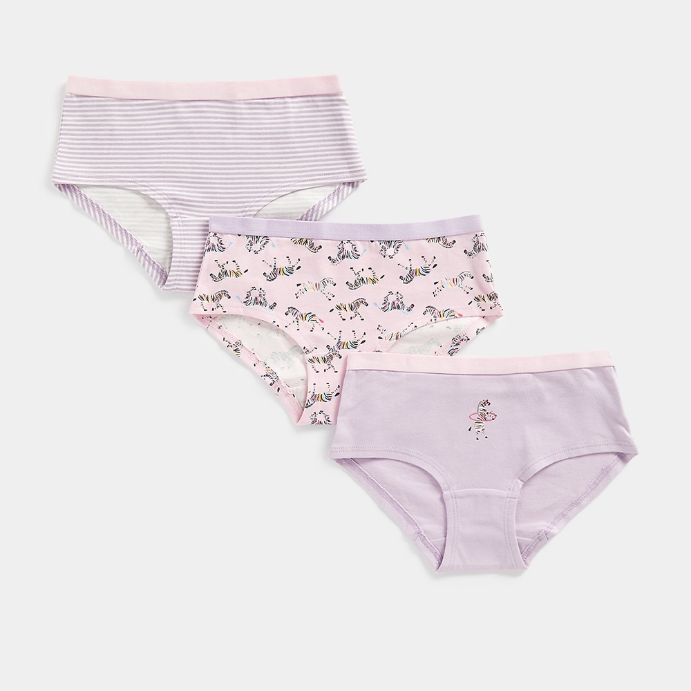 

Mothercare Girls Zebra print Hipster-Pack of 3-Multi