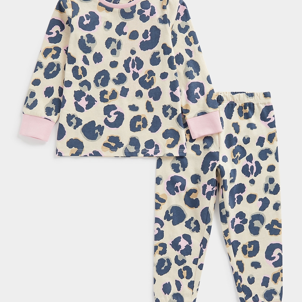

Mothercare Girls Full Sleeves Leopard Print Pyjama -Multi