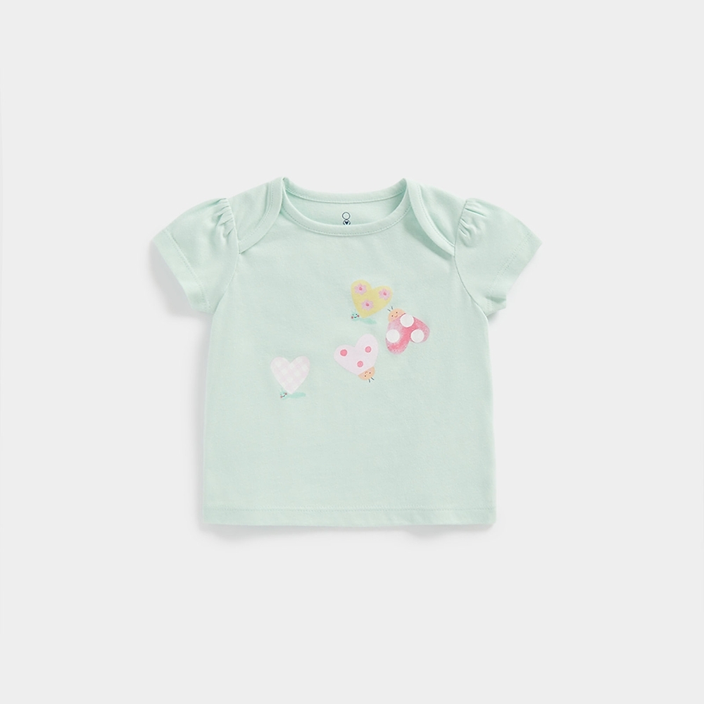 

Mothercare Girls Half Sleeves Busy Garden T-shirt -Green