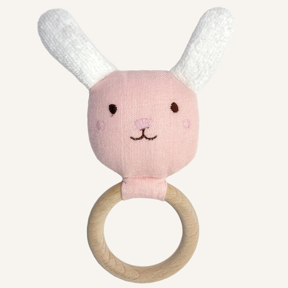 

Abracadabra Organics Collectible Bunny Teether Pink