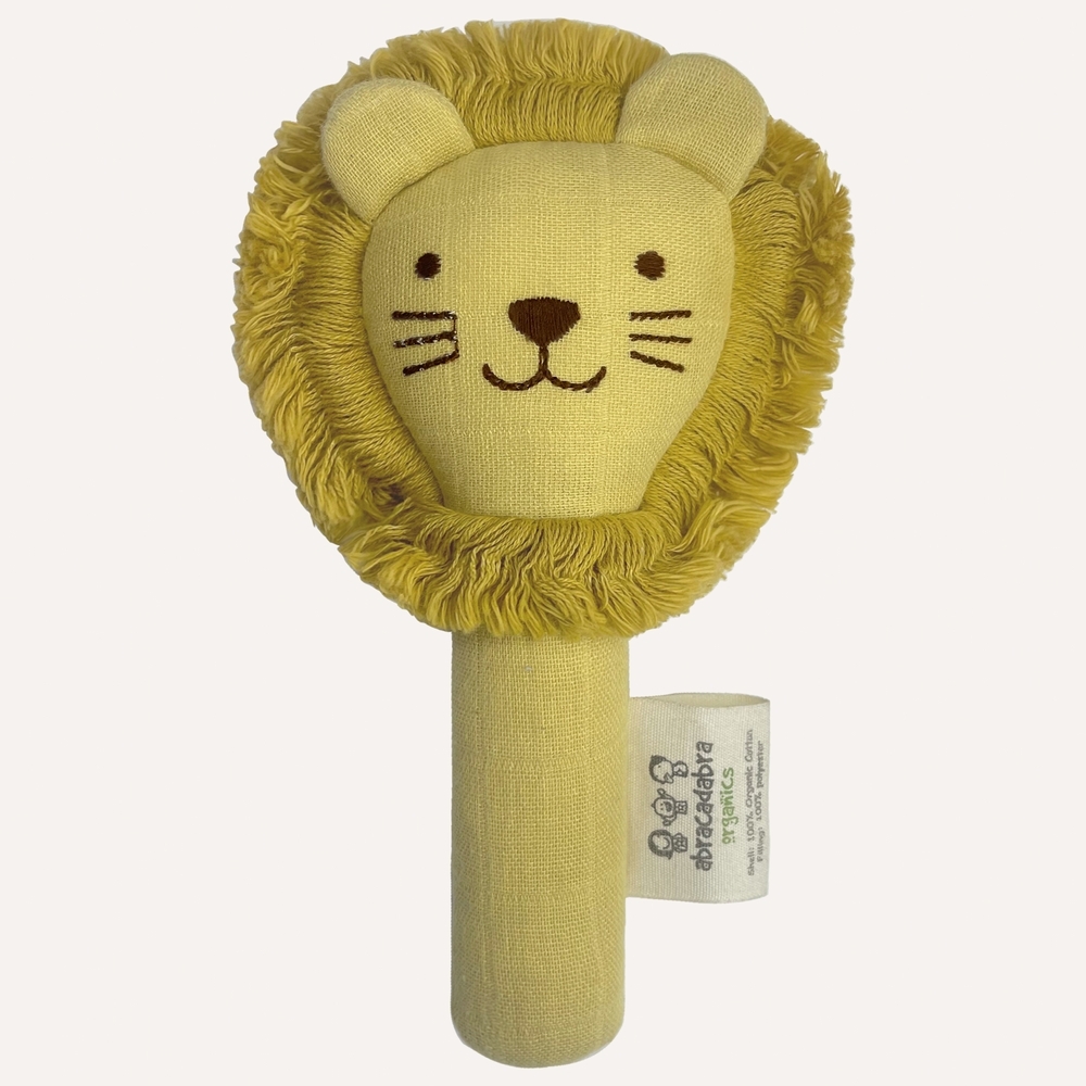 

Abracadabra Organics Collectible Lion Face Rattle Yellow