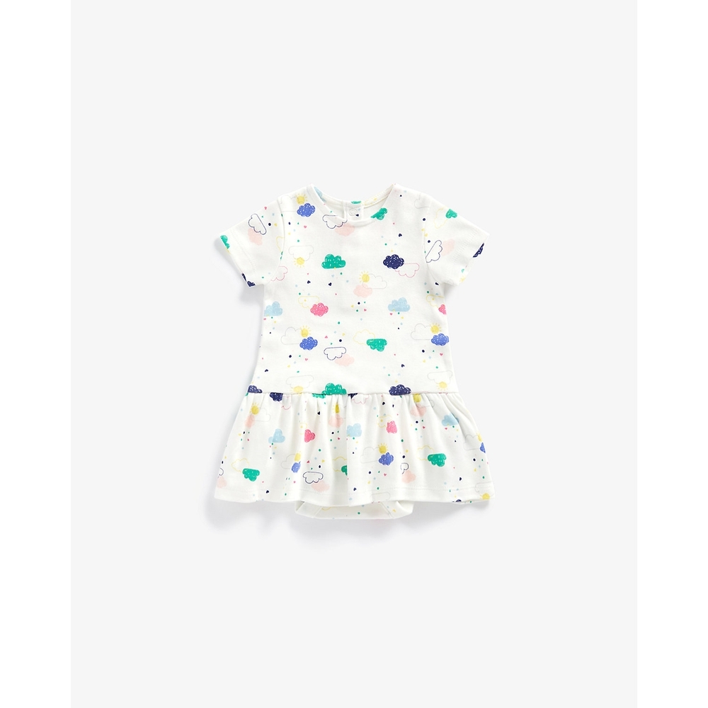 

Girls Short Sleeves Dress -Multicolor