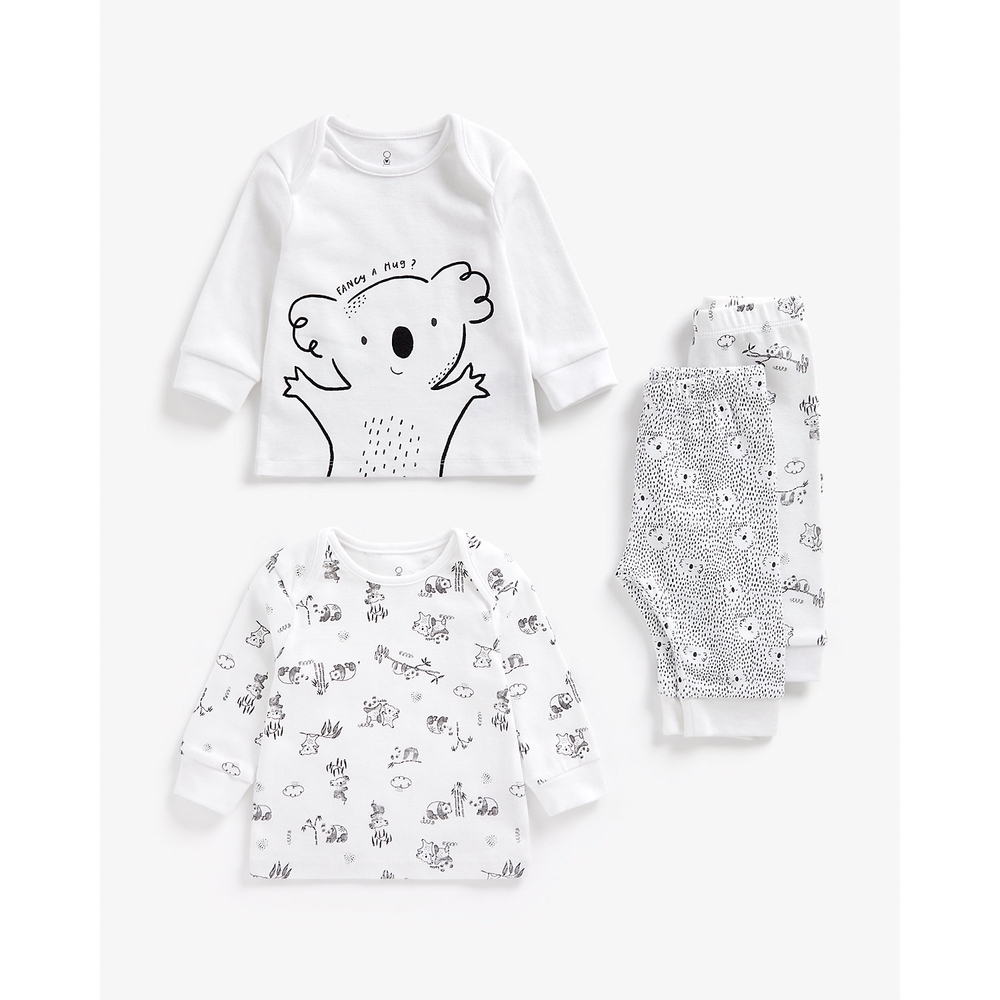 

Unisex Full Sleeves Pyjama Set -Pack Of 2-White