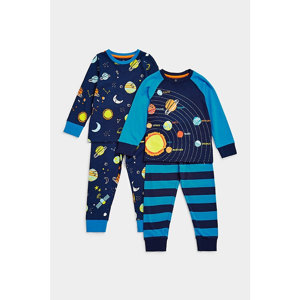 

Boys Full Sleeves Pyjama Set -Pack Of 2-Multicolor