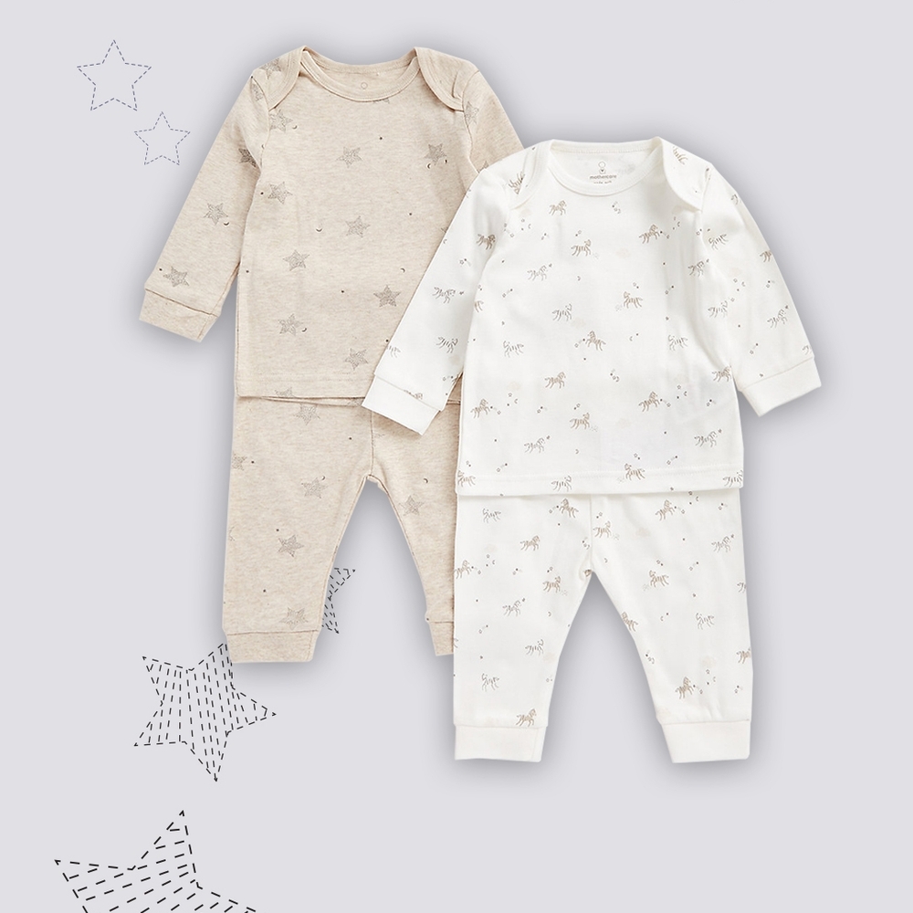 

Boys Full Sleeves Pyjama Set -Pack Of 2-Multicolor