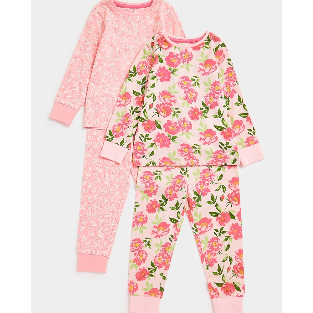 

Girls Full Sleeves Pyjama Set -Pack Of 2-Multicolor