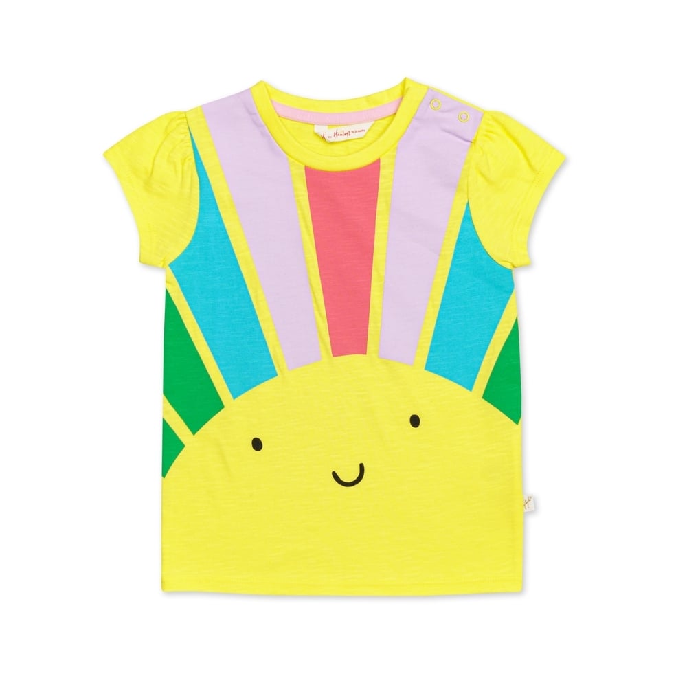 

h by hamleys baby girl rainbow t-shirt- yellow pack of 1