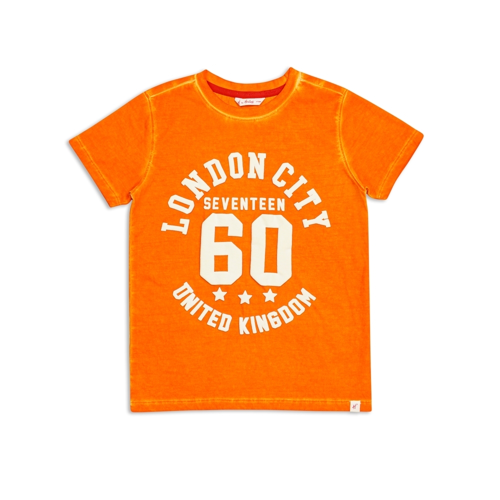 

h by hamleys boys roll up t-shirt- orange pack of 1