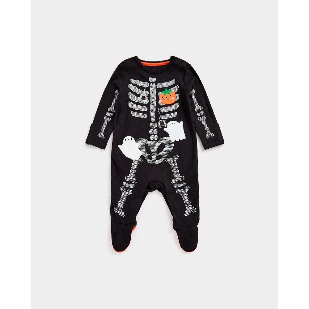 

Boys Full Sleeves Sleepsuits-Black