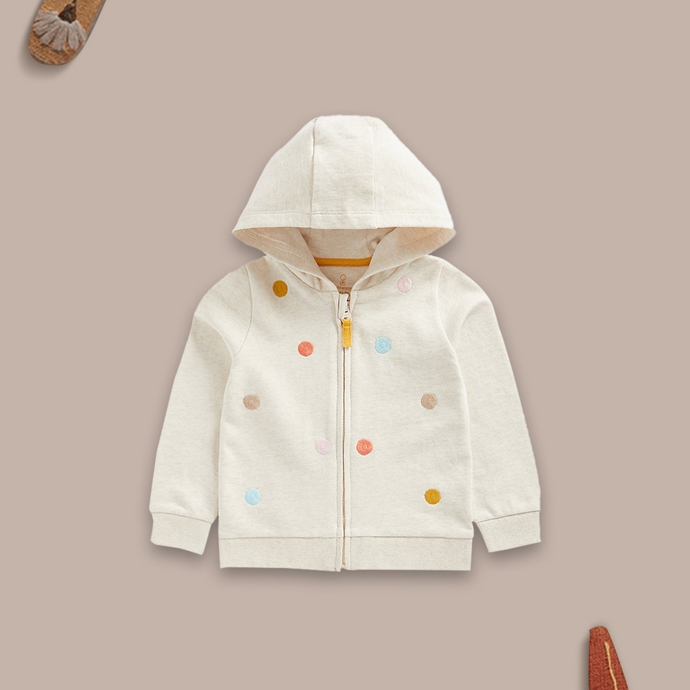 

Girls Full Sleeves Sweatshirts Hooded-Cream