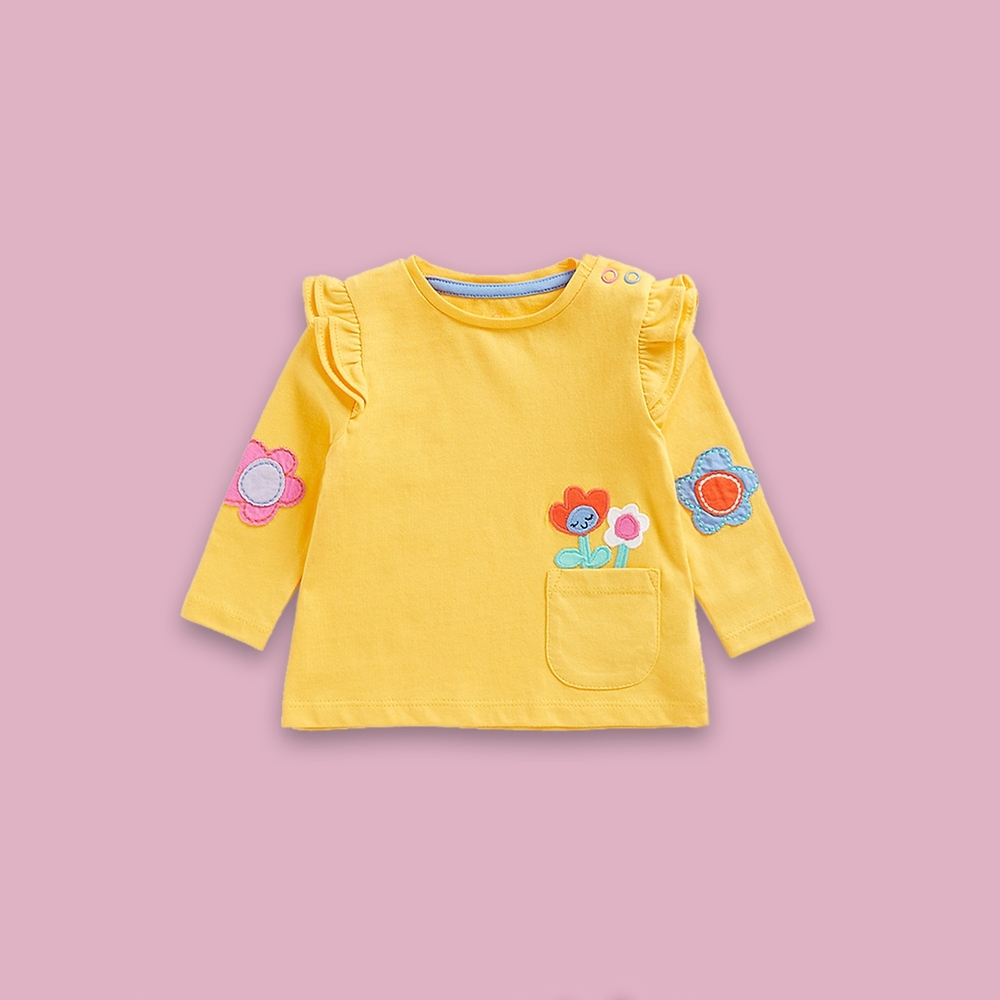 

Girls Full Sleeves Tops-Yellow