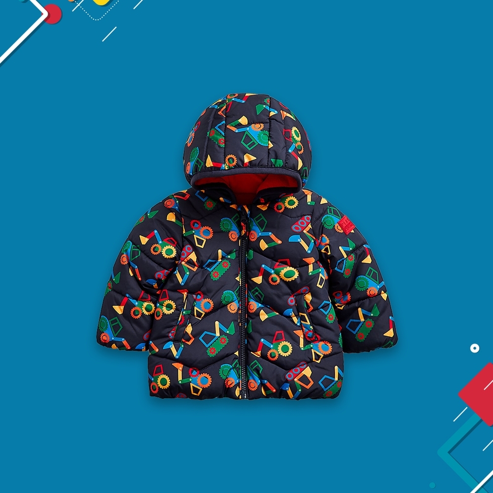 

Boys Full Sleeves Jackets Padded&amp Hooded-Navy