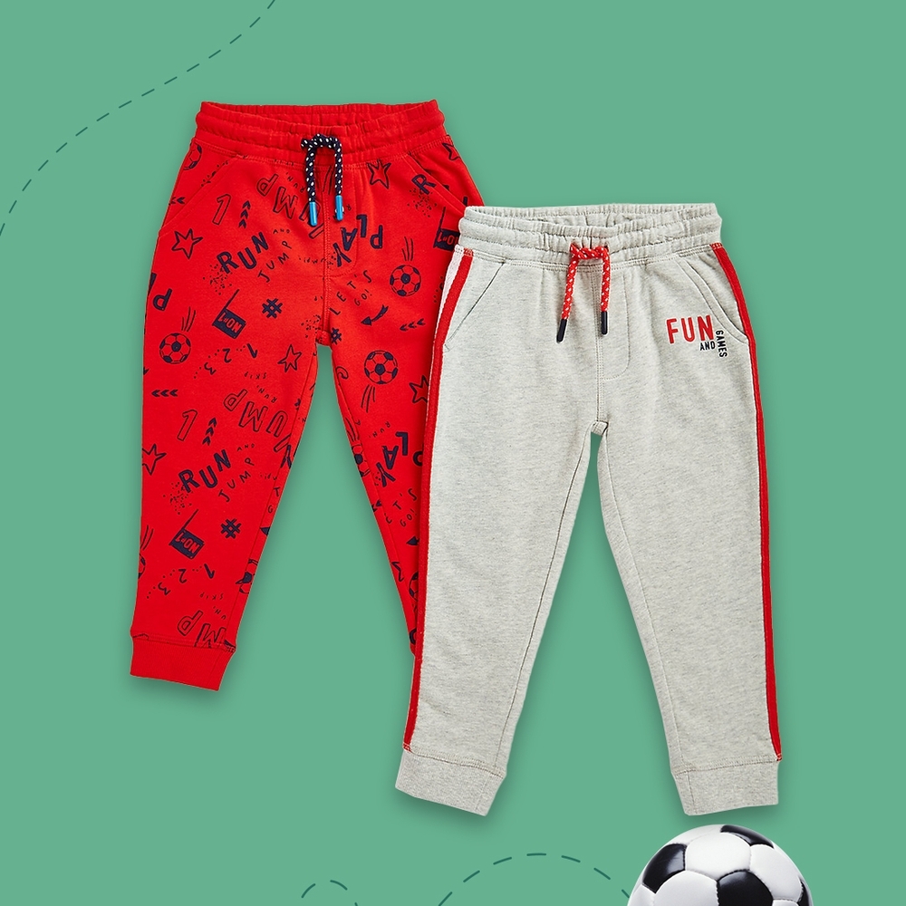 

Boys Joggers Side Stripe-Pack of 2-Multicolor