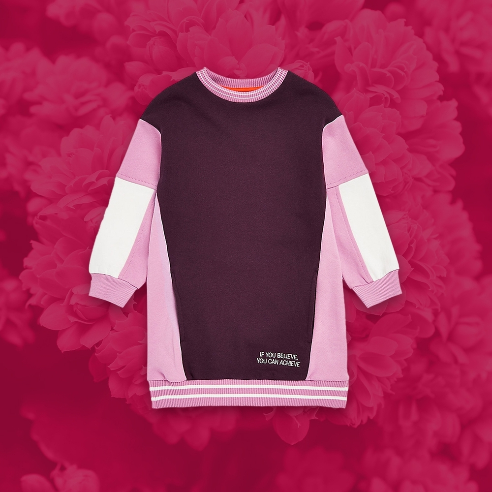 

Girls Full Sleeves Sweatshirt Colorblock-Purple