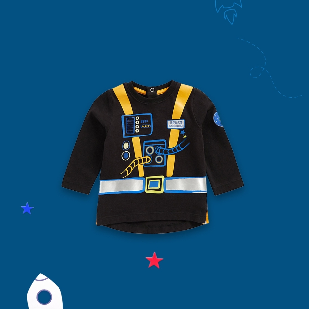 

Boys Full Sleeves T-Shirt Science Print-Black