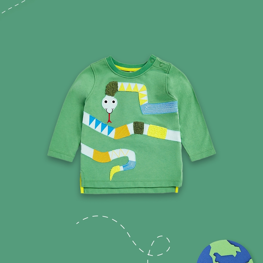 

Boys T-shirt with Snake Design-Green
