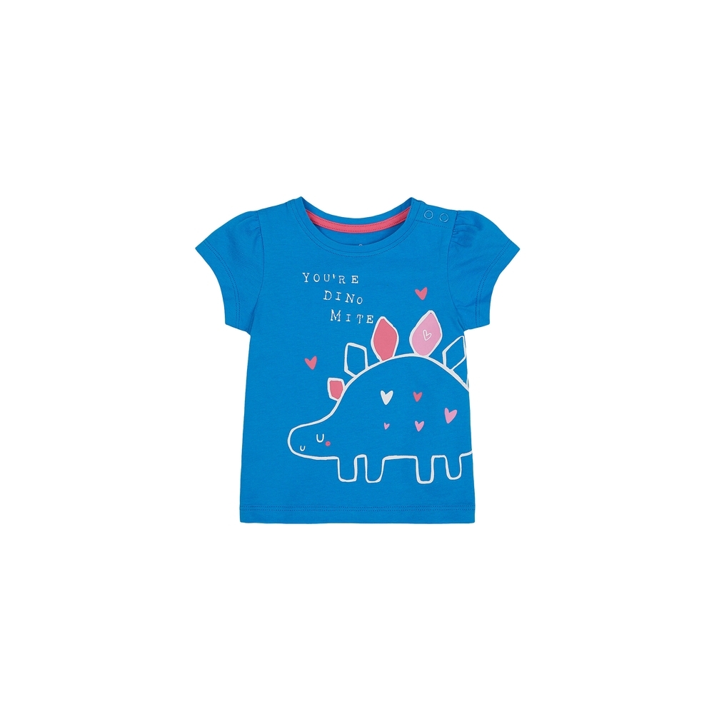 

Girls Half Sleeves T-Shirt Dino Print - Blue