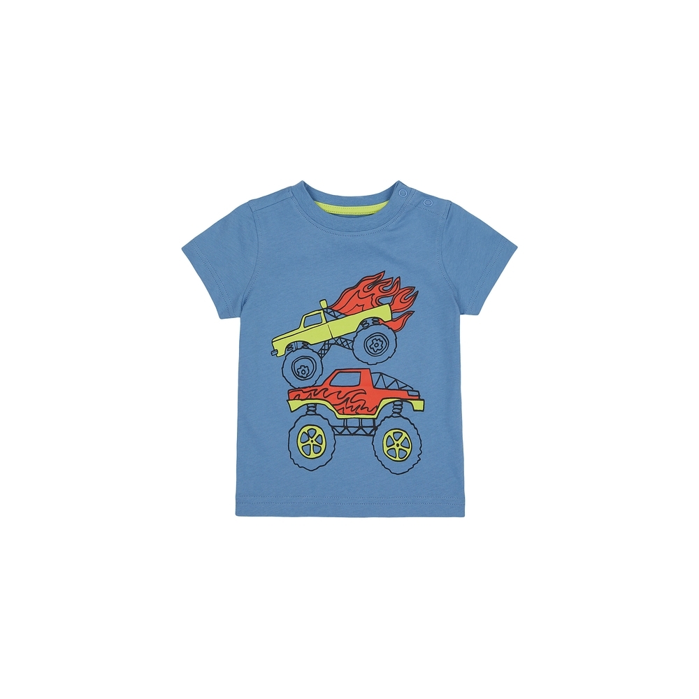 

Boys Half Sleeves T-Shirt Monster Truck Print - Blue