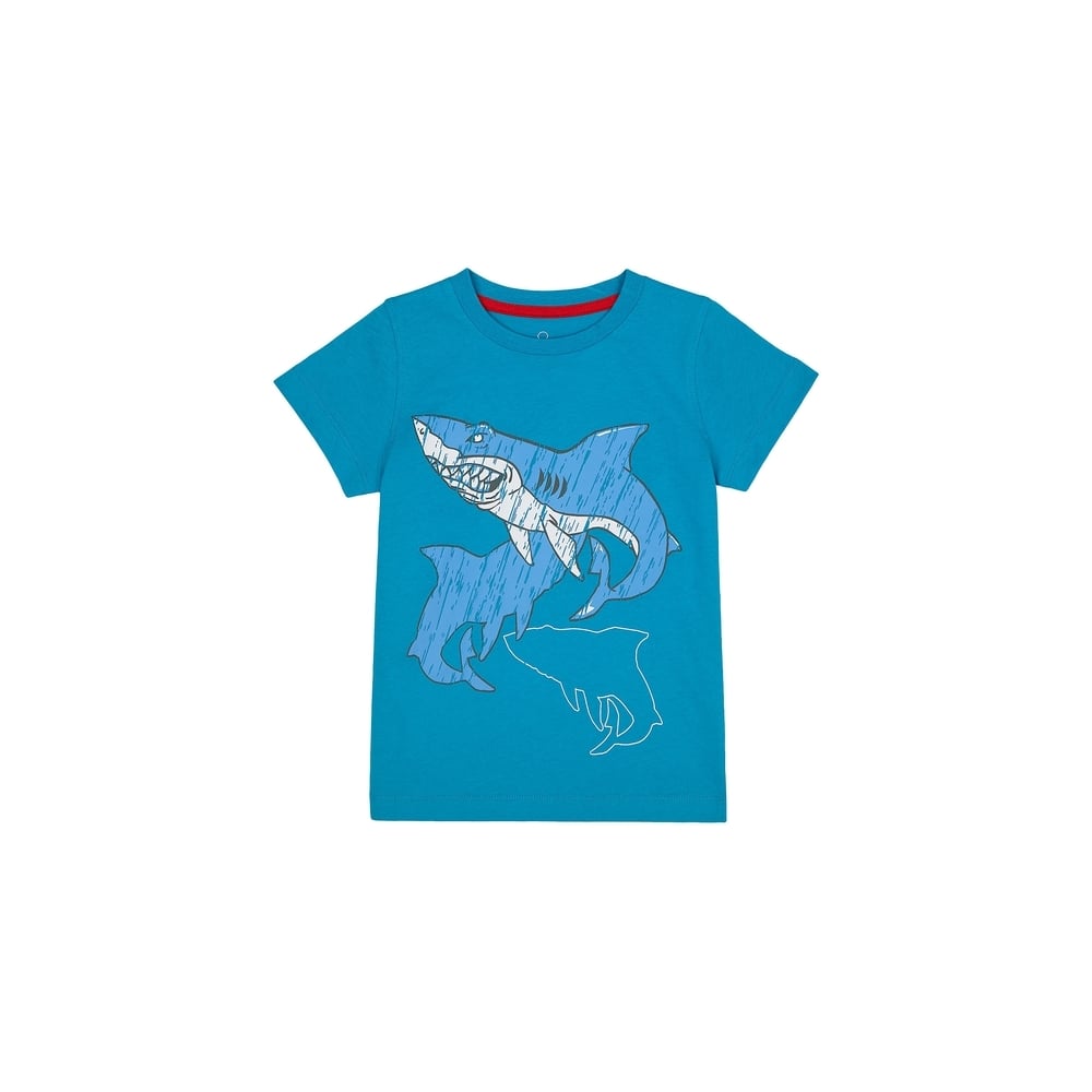 

Boys Half Sleeves T-Shirt Shark Print - Blue