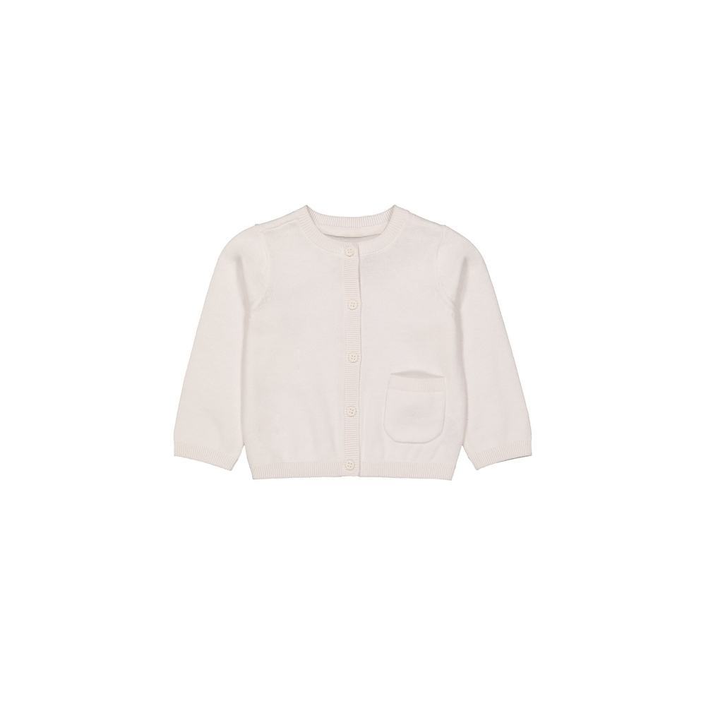 

Girls Full Sleeves Cardigan With Pocket - Cream