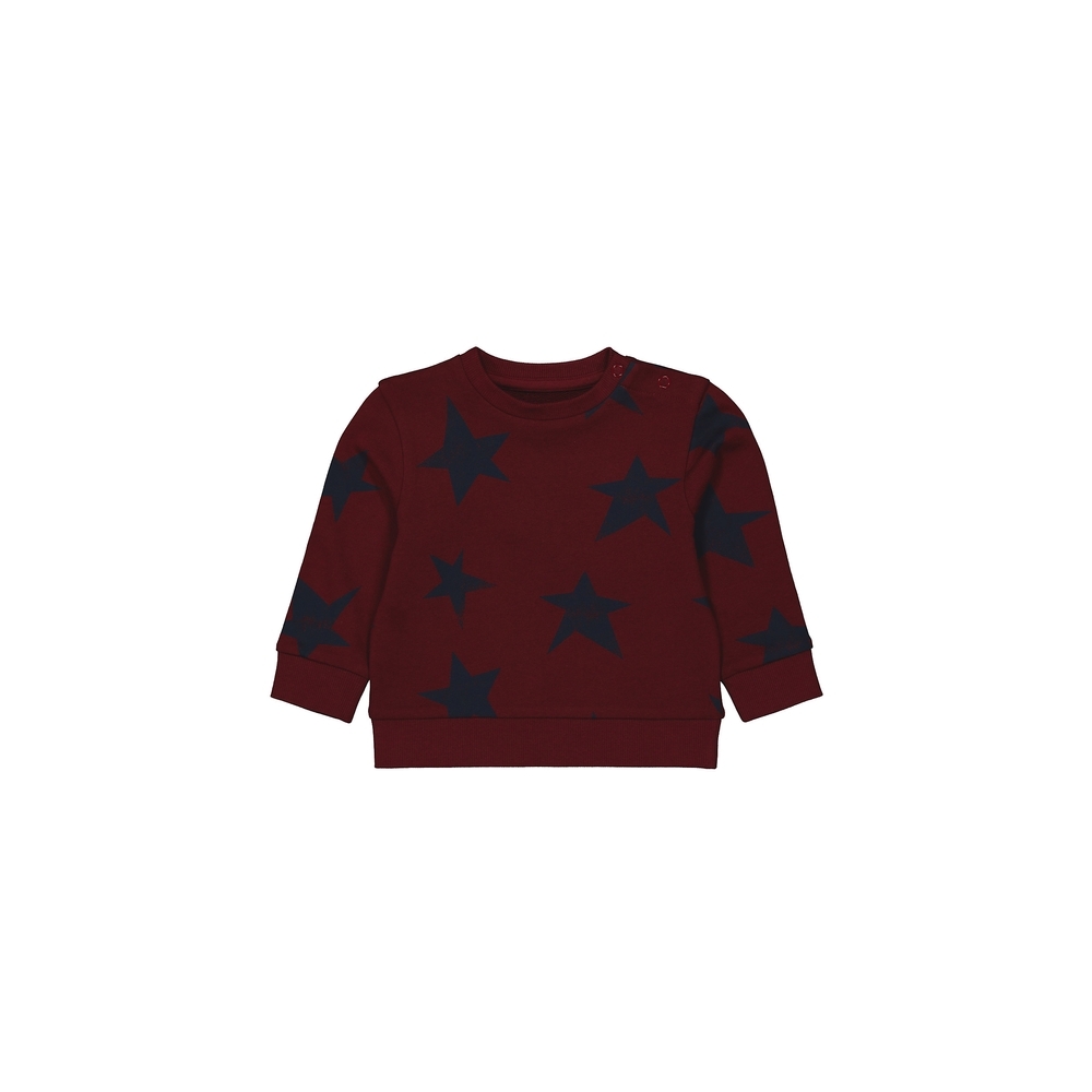 

Boys Full Sleeves Sweatshirt Star Print - Burgundy